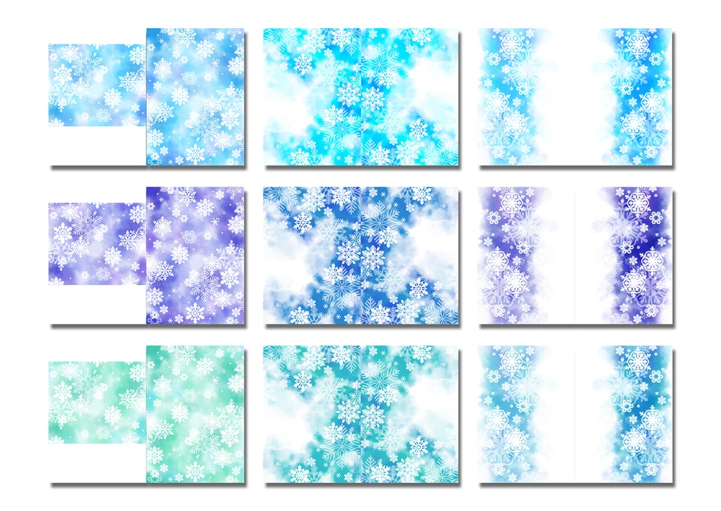 同人誌表紙用素材 雪花もよう 05