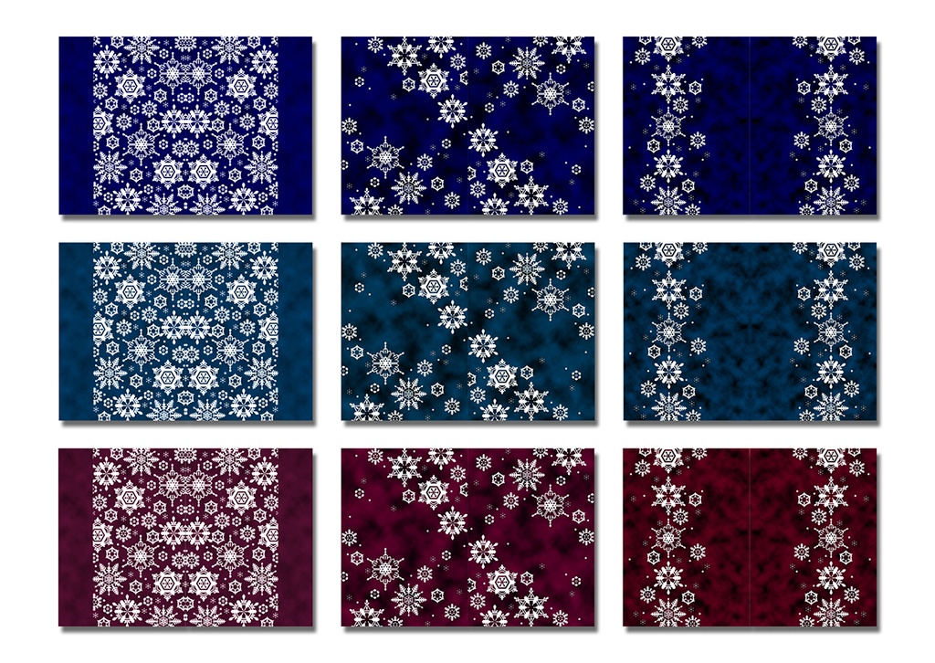 同人誌表紙素材 雪花もよう 06