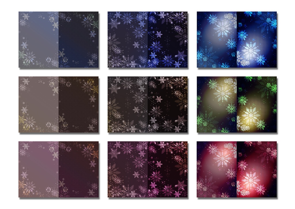 同人誌表紙素材 雪花もよう 06