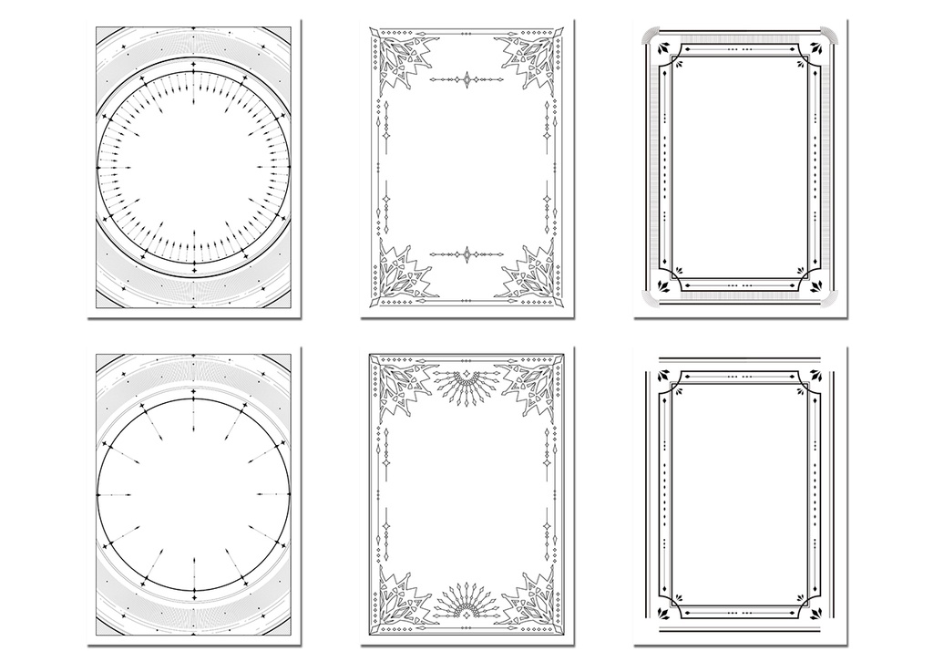 同人誌表紙用素材 モノクロフレーム06