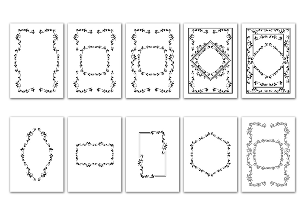 同人誌表紙用素材 モノクロフレーム 08