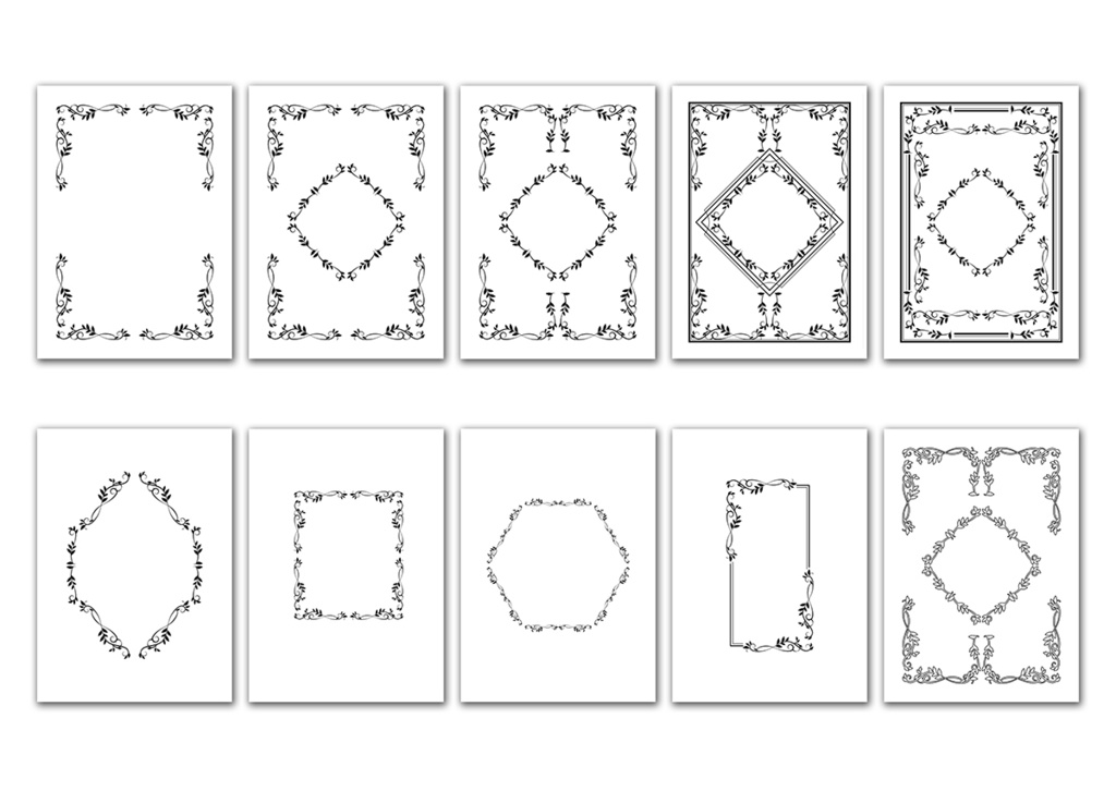 同人誌表紙用素材 モノクロフレーム 08