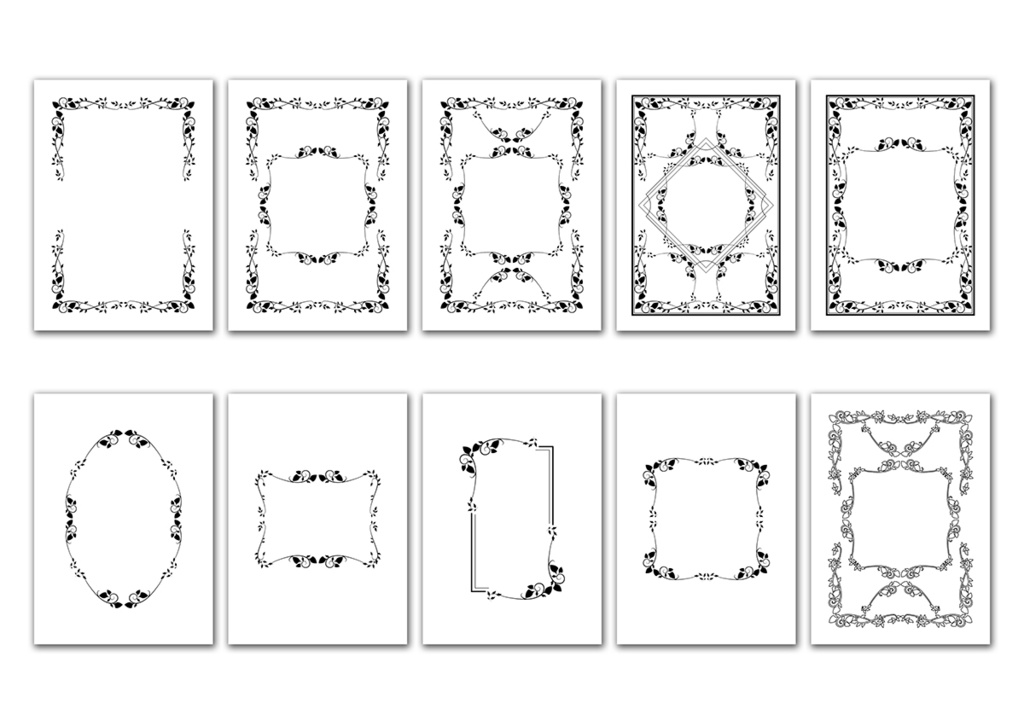 同人誌表紙用素材 モノクロフレーム 08