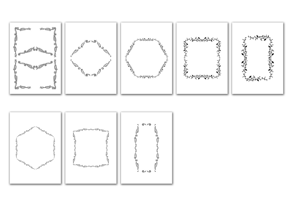 同人誌表紙用素材 モノクロフレーム 08