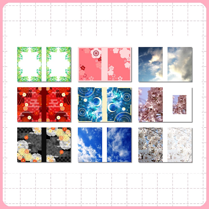 同人誌表紙用素材 バラエティー001(背幅つき)