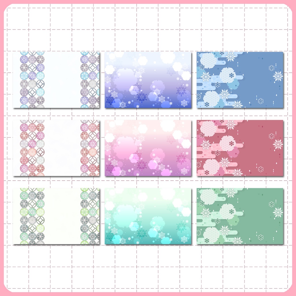 同人誌表紙用素材 雪花和柄 02