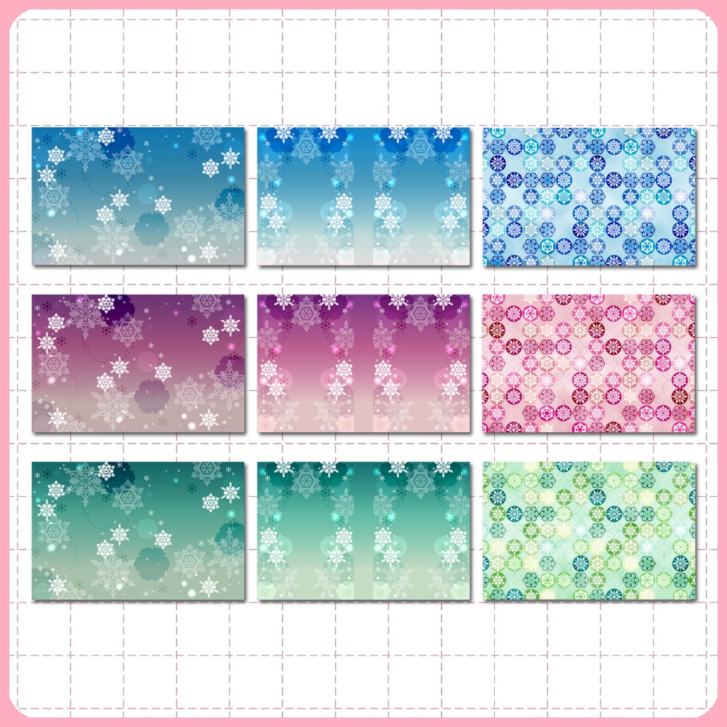 同人誌表紙用素材 雪花和柄 02