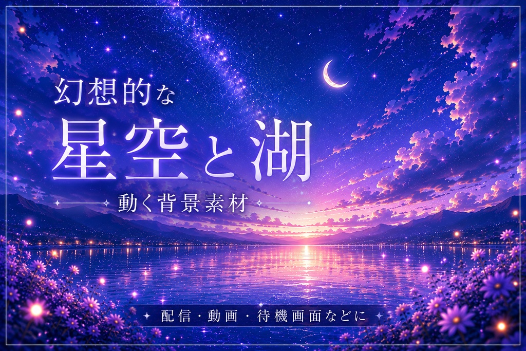 幻想的な星空と湖｜動く背景素材｜配信・動画・待機画面