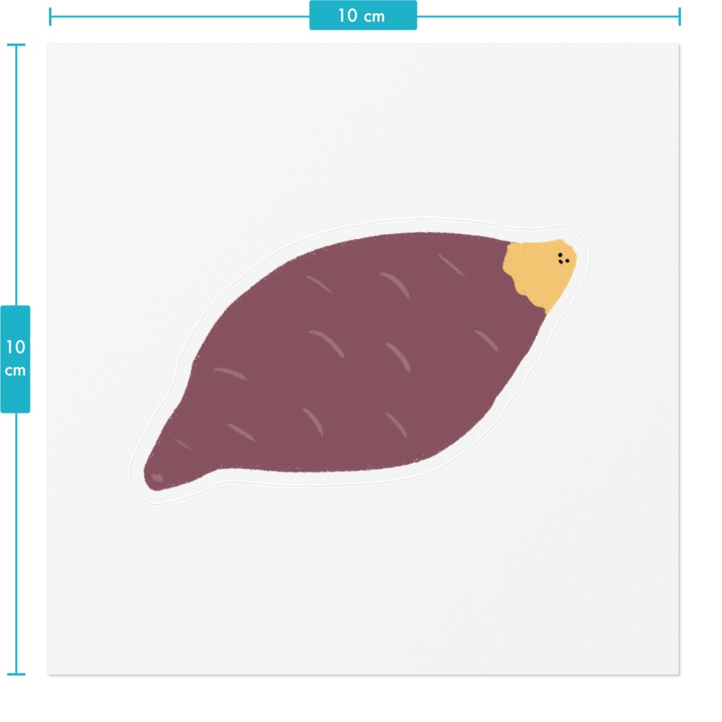 やきいものぴーちゃんステッカー