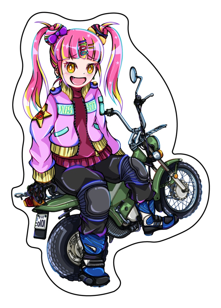 ステッカー（ホンダジッピィ＆オリキャラあずさ）