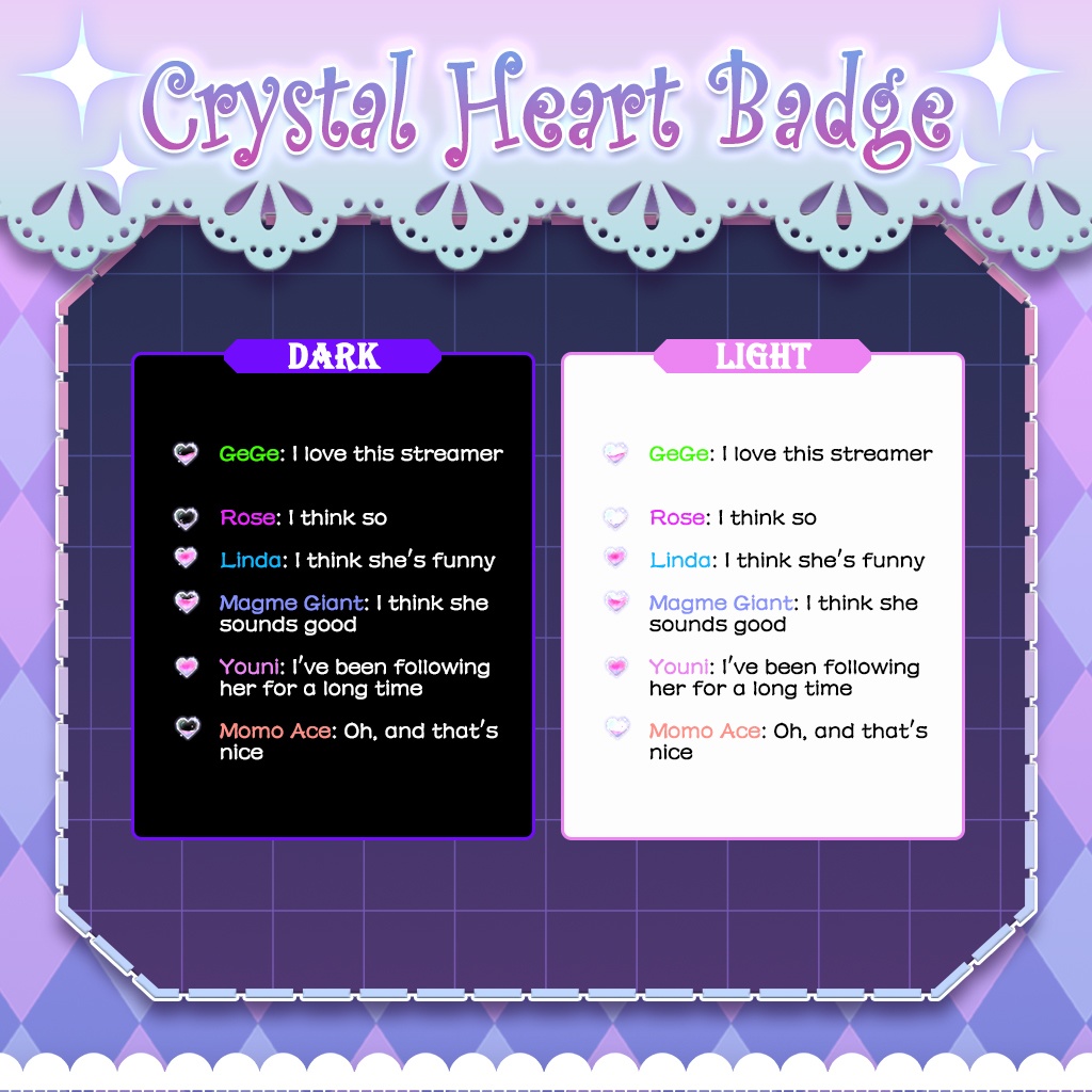 【Twitch Badges】Crystal Heart Livestream Badges🎄🎄