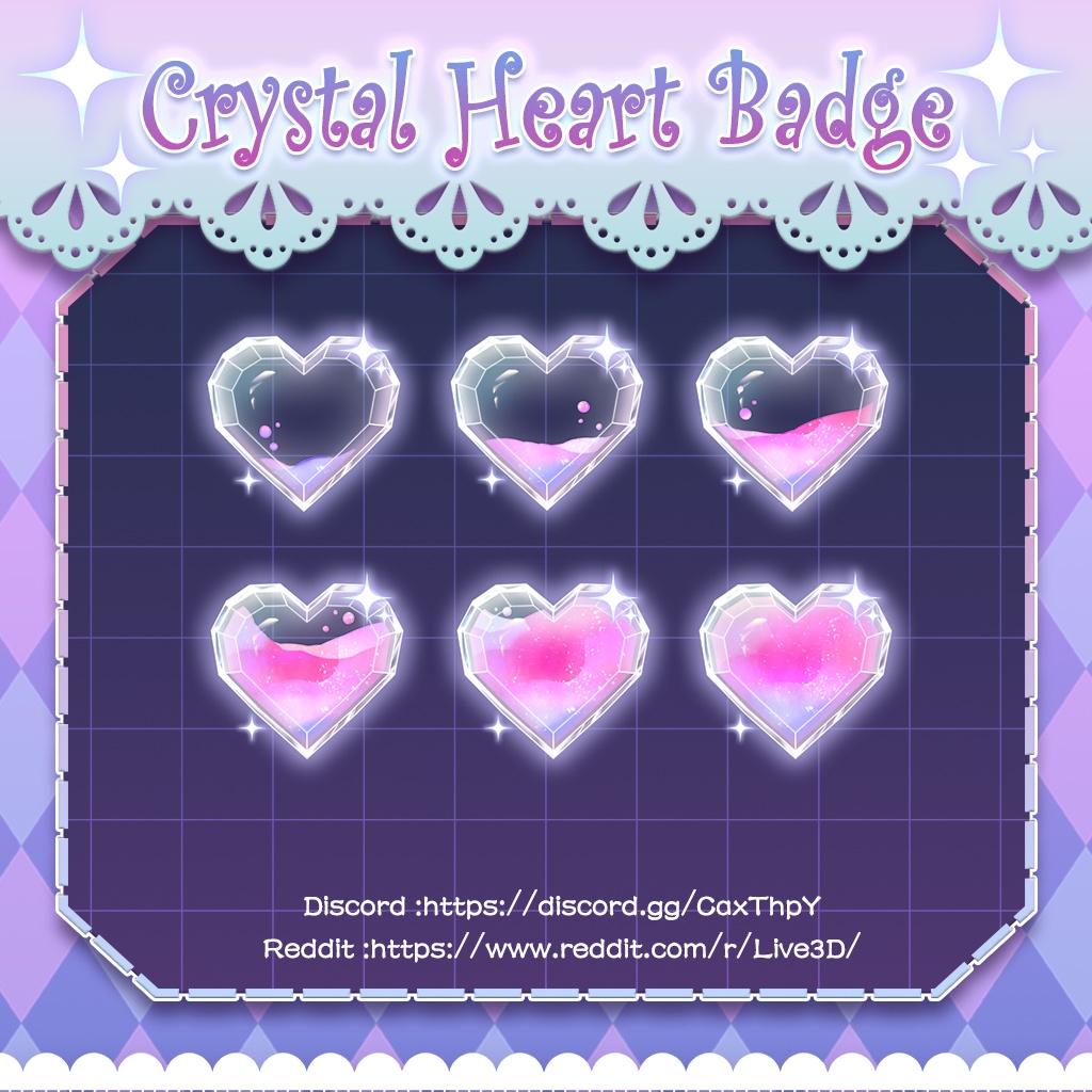 Crystal Cat Sub Badges | Twitch Sub Badges