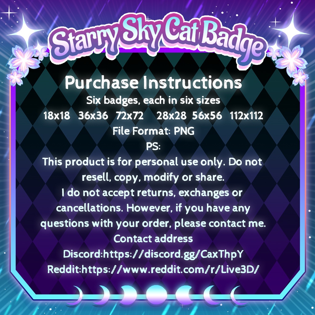 【Twitch Badges】StarrySky Cat Livestream Badges🎄🎄