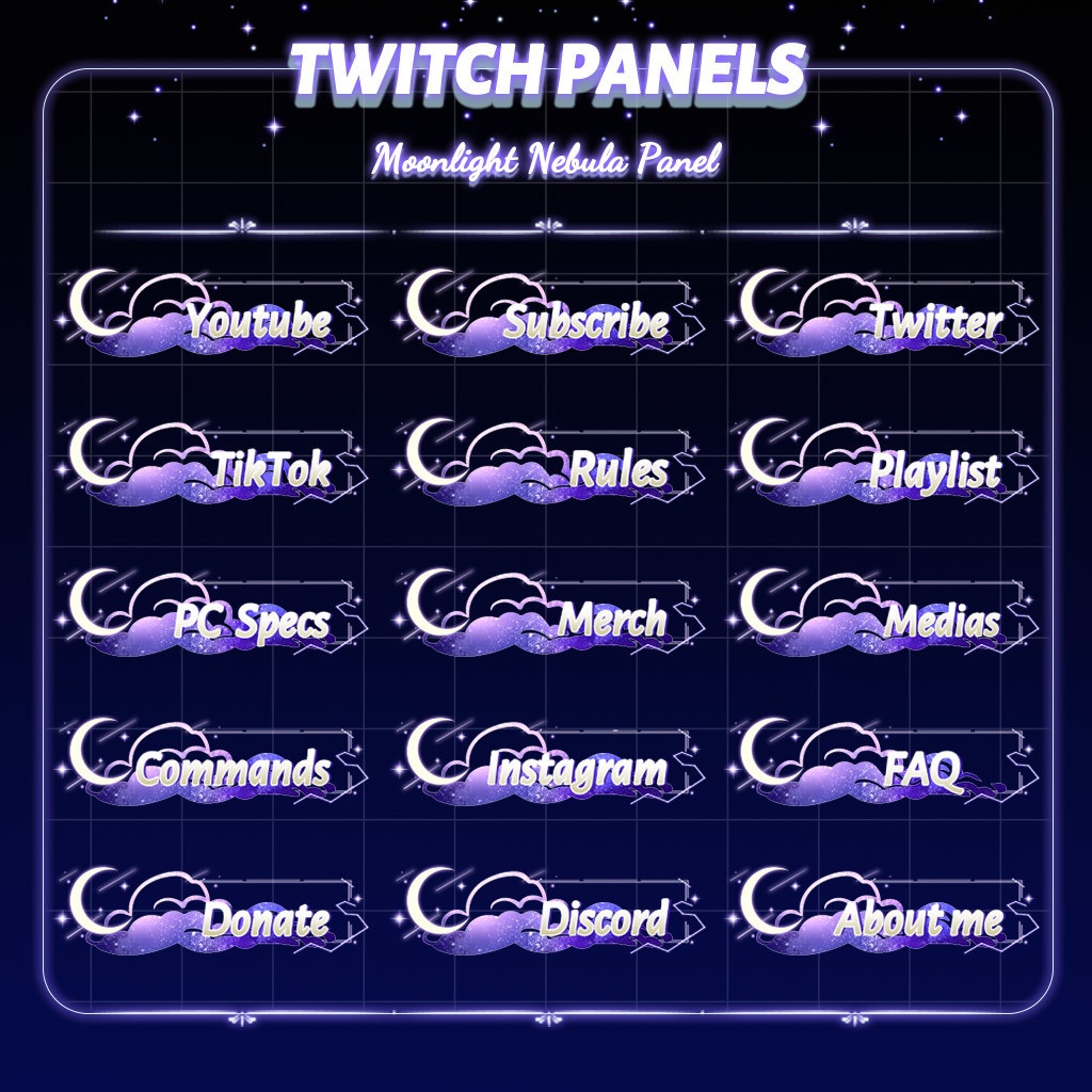 【Twitch Panels】Moon Light Twitch Panels | Panels, Twitch Panels ...