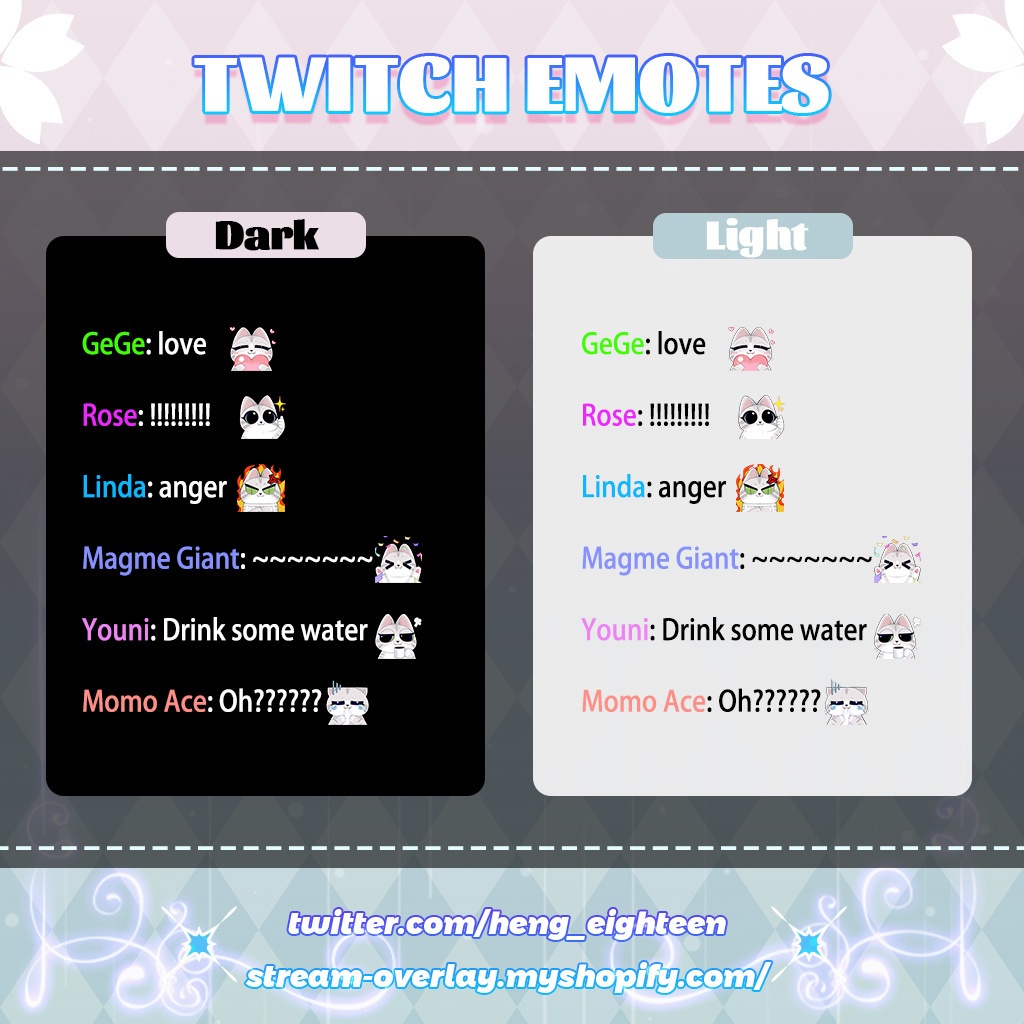 【Twitch Emote】Cat Twitch Emotes | Emote, Livestream Emote, Cute Emote, VTuber Emotes, Discord Emote.