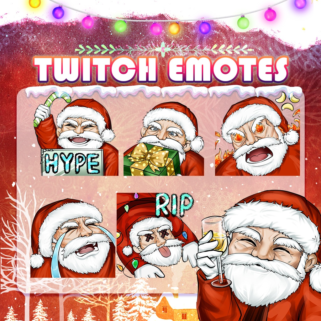【Twitch Emote】Christmas Twitch Emotes | Emote, Livestream Emote, Cute Emote, VTuber Emotes, Discord Emote.