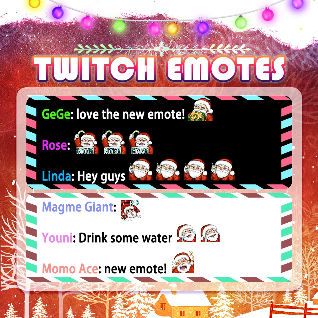 【Twitch Emote】Christmas Twitch Emotes | Emote, Livestream Emote, Cute Emote, VTuber Emotes, Discord Emote.