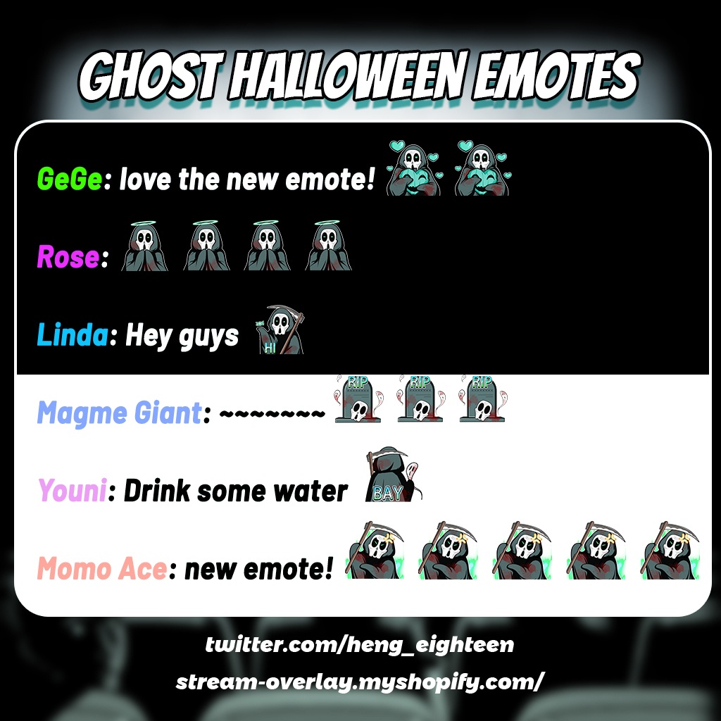 【Twitch Emote】Halloween Green Twitch Emotes | Emote, Livestream Emote, Cute Emote, VTuber Emotes, Discord Emote.