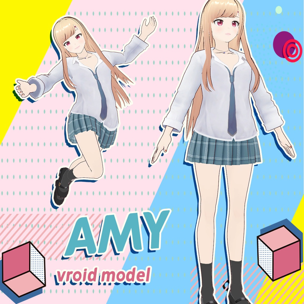 【VRoid Model】Amy | VRoid, VRoid Model, VRoid Girl, VRoid女性
