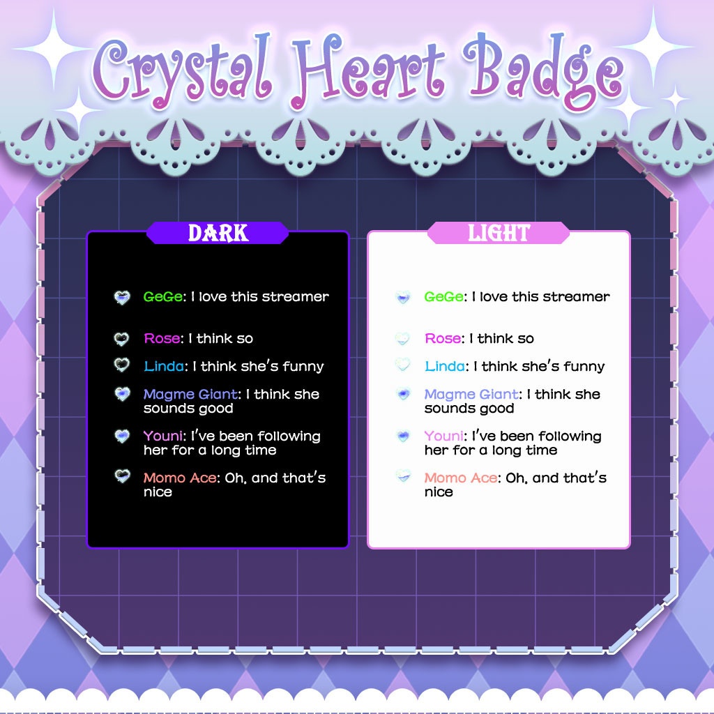 【Twitch Badges】Crystal Heart Livestream Badges