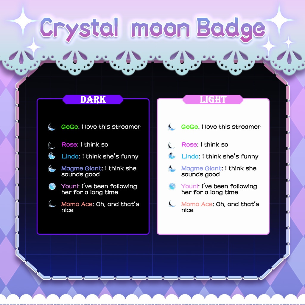 【Twitch Badges】Crystal Moon Livestream Badge