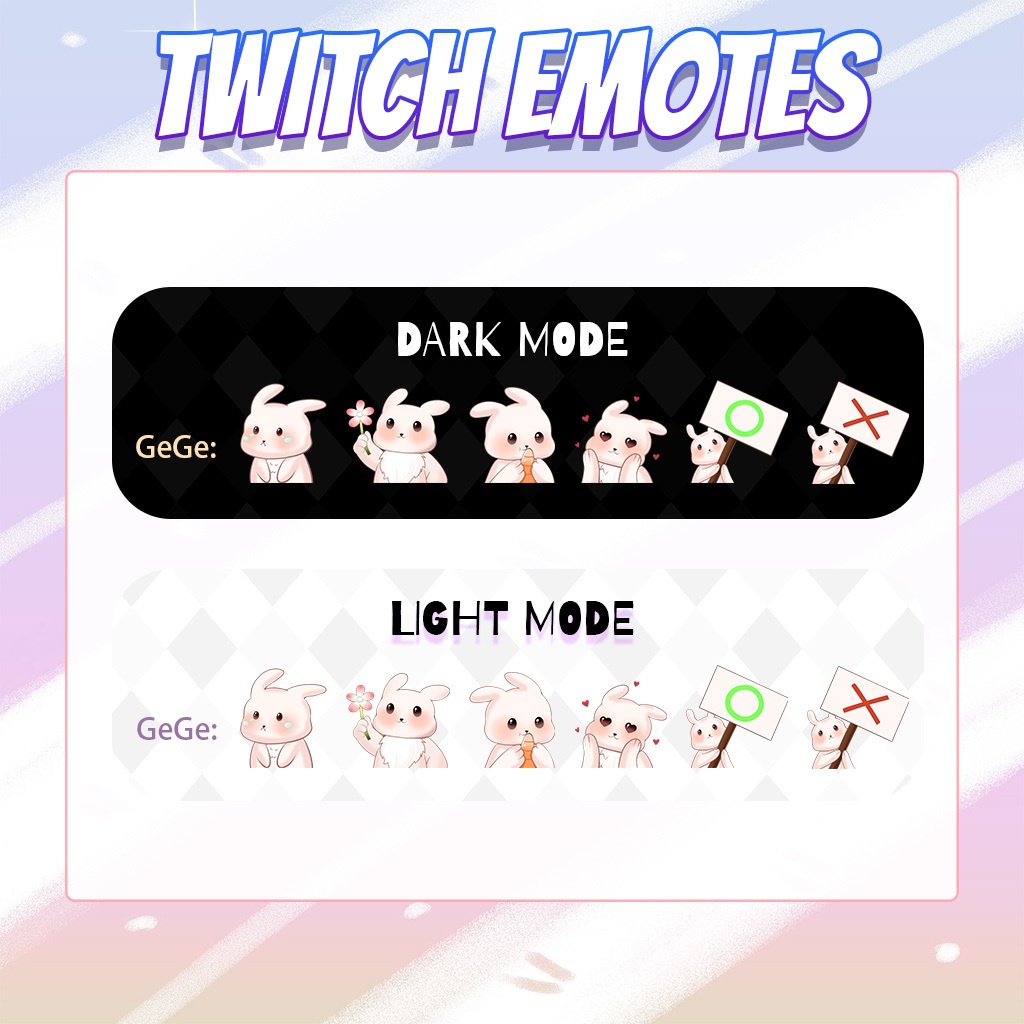 【Twitch Emote】Bunny Twitch Emotes | Emote, Livestream Emote, Cute Emote, VTuber Emotes, Discord Emote.