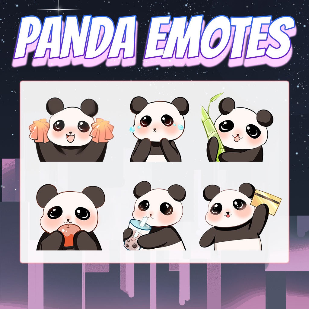 【Twitch Emote】Panda Twitch Emotes | Emote, Livestream Emote, Cute Emote, VTuber Emotes, Discord Emote.