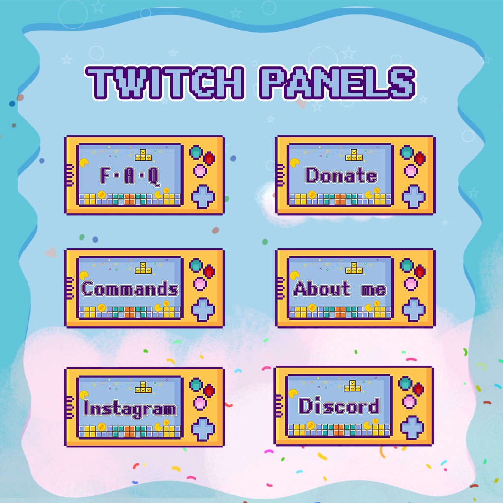【Twitch Panels】Pixel Gaming Twitch Panels | Panels, Twitch Panels, Youtube Panels, Tiktok Panels