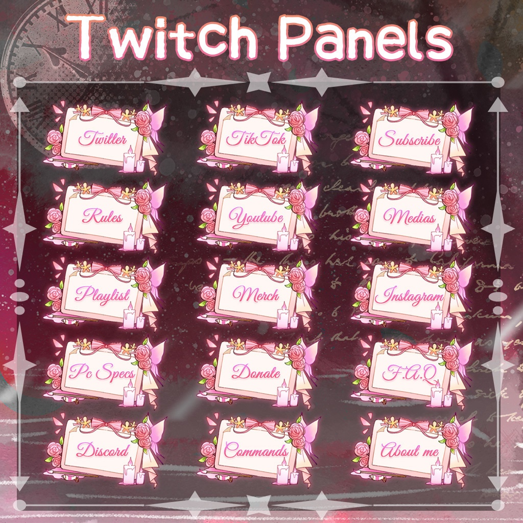 【Twitch Panels】Flower Twitch Panels | Panels, Twitch Panels, Youtube Panels, Tiktok Panels