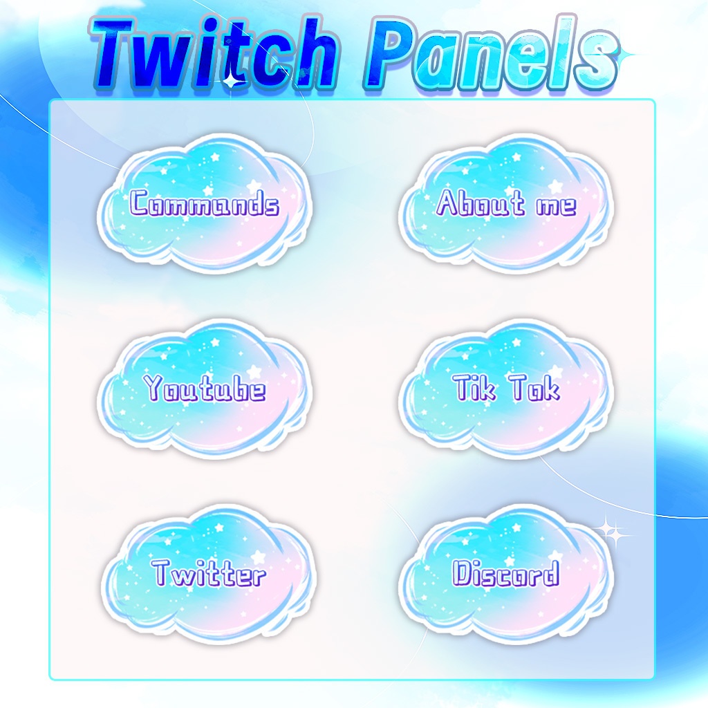 【Twitch Panels】Cloud Twitch Panels | Panels, Twitch Panels, Youtube Panels, Tiktok Panels