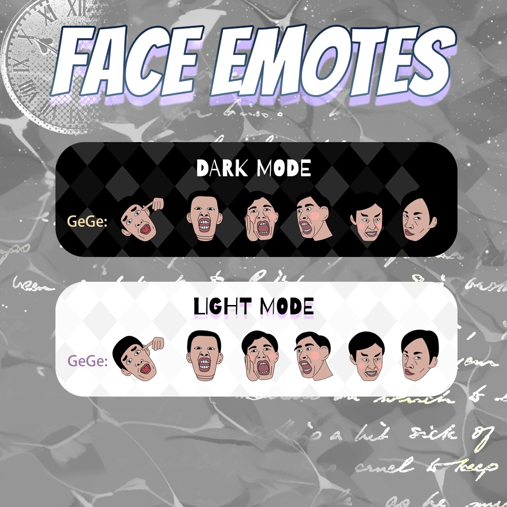 【Twitch Emote】Face Twitch Emotes | Emote, Livestream Emote, Cute Emote, VTuber Emotes, Discord Emote.