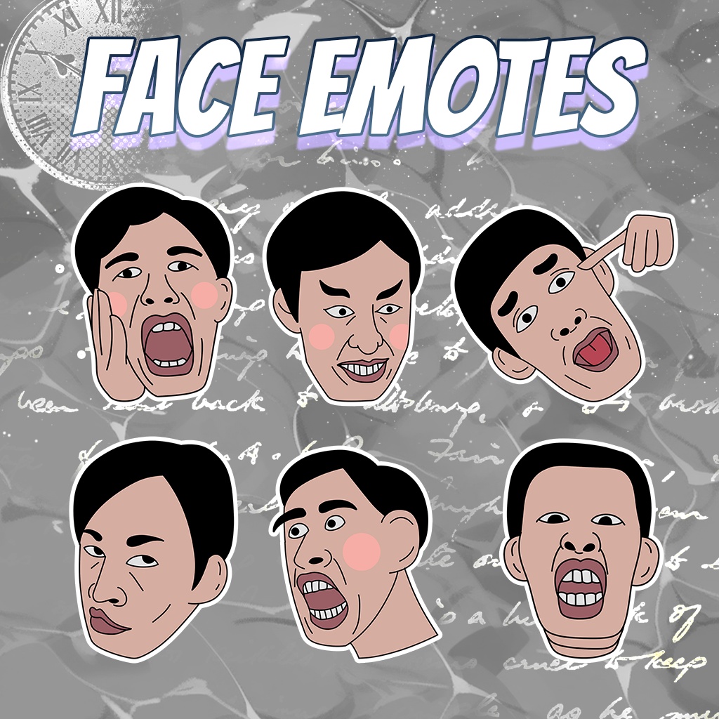 【Twitch Emote】Face Twitch Emotes | Emote, Livestream Emote, Cute Emote, VTuber Emotes, Discord Emote.