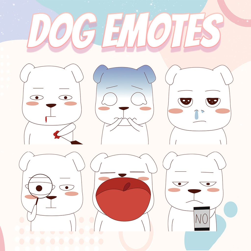 【Twitch Emote】Dog Twitch Emotes | Emote, Livestream Emote, Cute Emote, VTuber Emotes, Discord Emote.