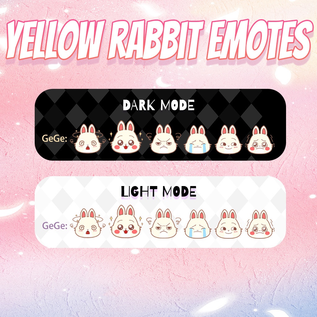 【Twitch Emote】Yellow Rabbit Twitch Emotes | Emote, Livestream Emote, Cute Emote, VTuber Emotes, Discord Emote.