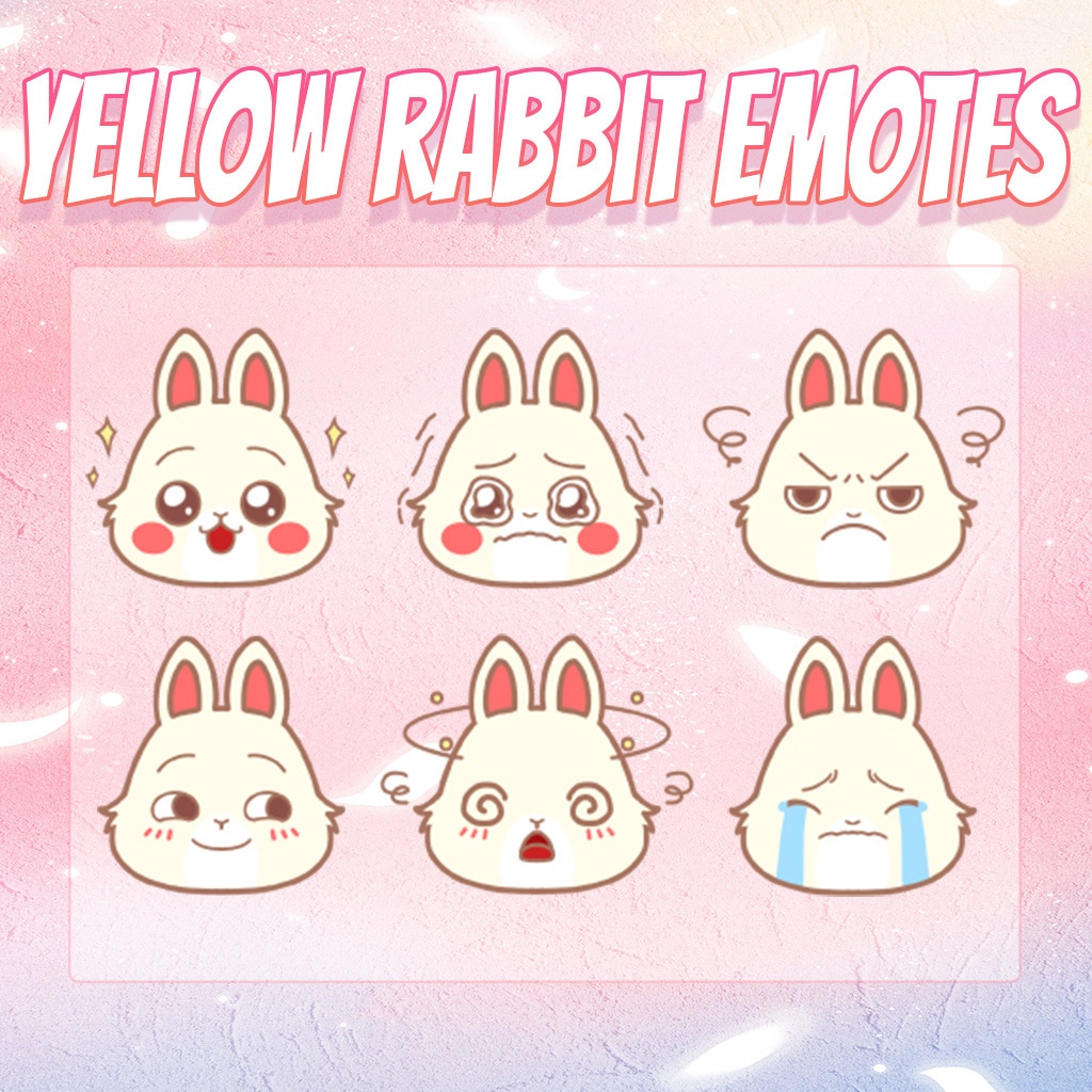 【Twitch Emote】Yellow Rabbit Twitch Emotes | Emote, Livestream Emote, Cute Emote, VTuber Emotes, Discord Emote.