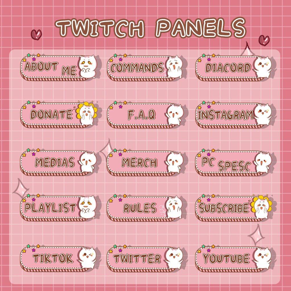【Twitch Panels】Cat Twitch Panels | Panels, Twitch Panels, Youtube Panels, Tiktok Panels