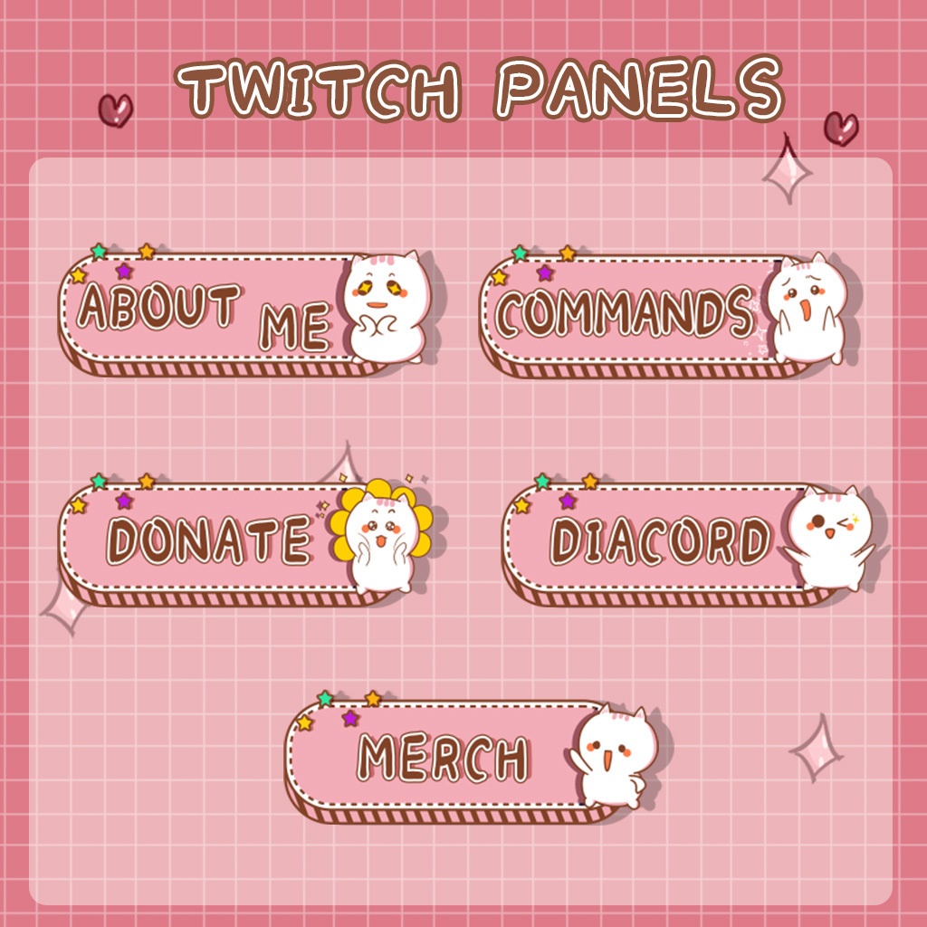 【Twitch Panels】Cat Twitch Panels | Panels, Twitch Panels, Youtube Panels, Tiktok Panels