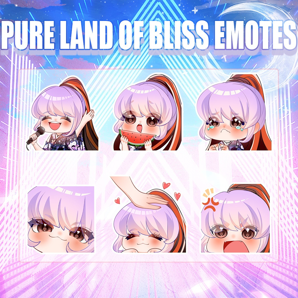【Twitch Emote】Pure Land of Bliss Twitch Emotes | Emote, Livestream Emote, Cute Emote, VTuber Emotes, Discord Emote.