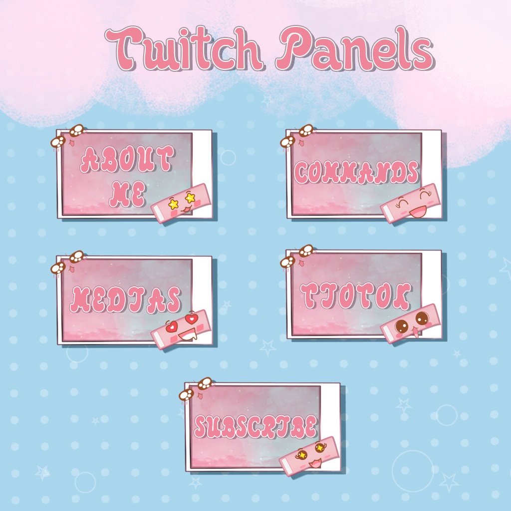 【Twitch Panels】Cute Expression Twitch Panels | Panels, Twitch Panels, Youtube Panels, Tiktok Panels
