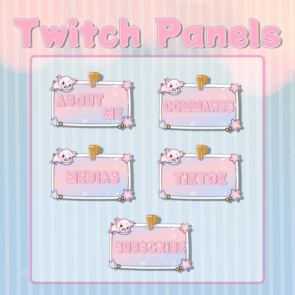 【Twitch Panels】Pig Twitch Panels | Panels, Twitch Panels, Youtube Panels, Tiktok Panels