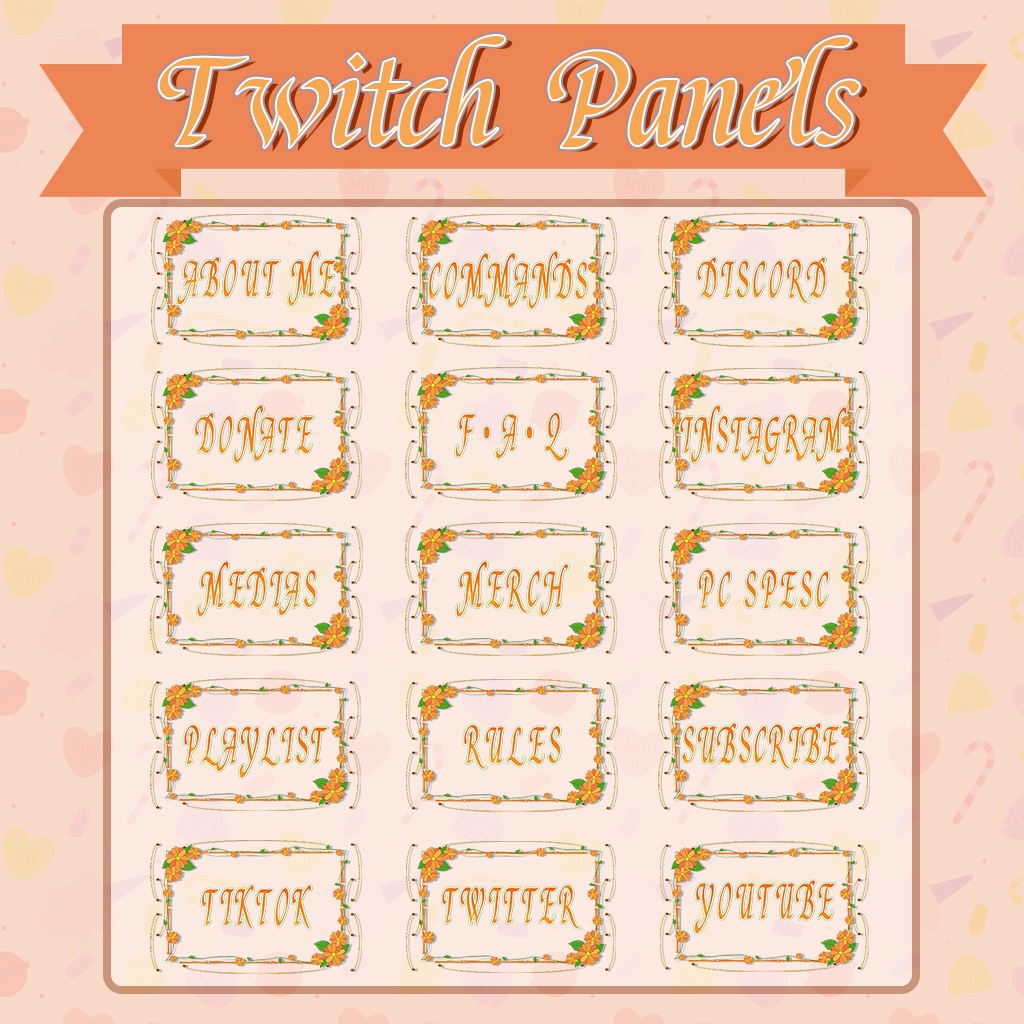【Twitch Panels】Flowers Twitch Panels | Panels, Twitch Panels, Youtube Panels, Tiktok Panels