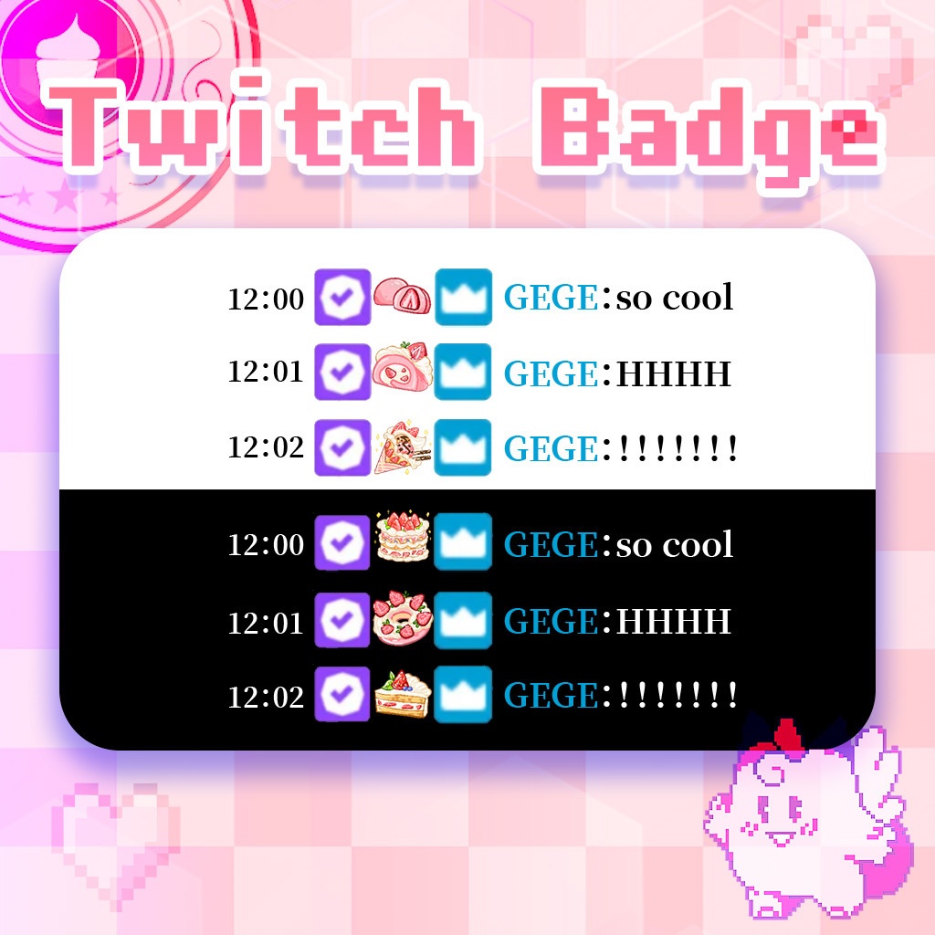 【Twitch Badges】Sweet Food Livestream Badges