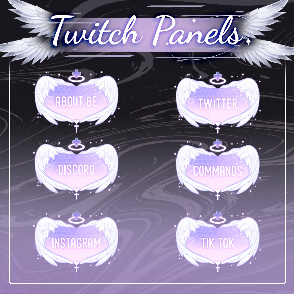 【Twitch Panels】Angel Twitch Panels | Panels, Twitch Panels, Youtube Panels, Tiktok Panels
