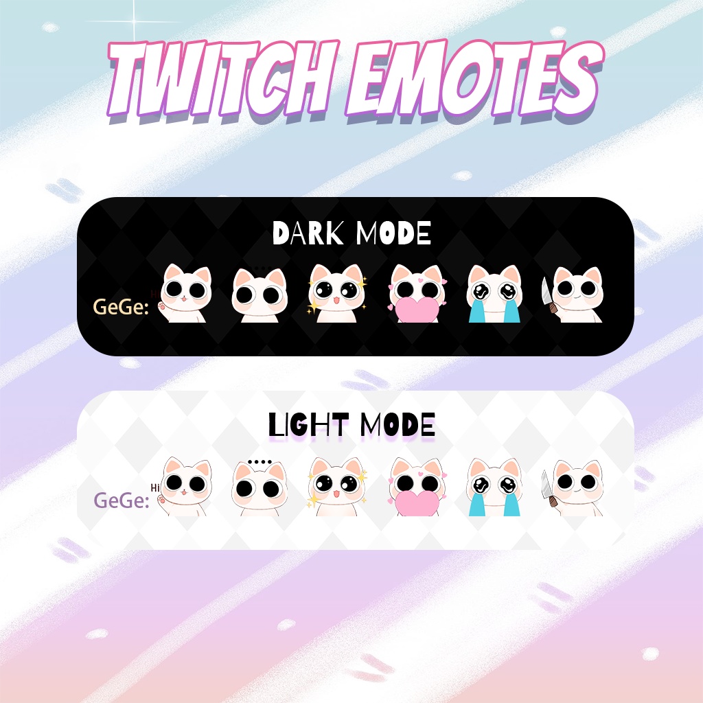 【Twitch Emote】Cat Twitch Emotes | Livestream Emote, Cute Emote, VTuber Emotes, Discord Emote,Chibi Emote.