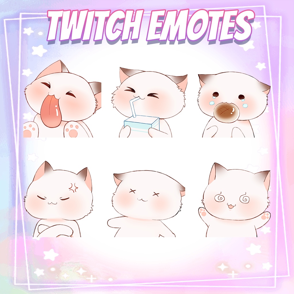 【Twitch Emote】Glutinous rice puppy Twitch Emotes | Livestream Emote, Cute Emote, VTuber Emotes, Discord Emote,Chibi Emote