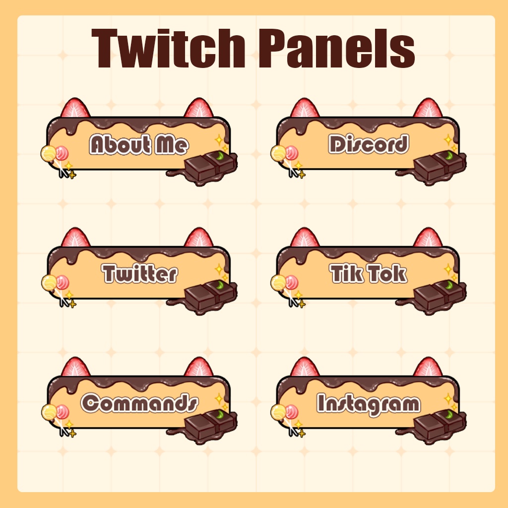 【Twitch Panels】Chocolate Twitch Panels | Panels, Twitch Panels, Youtube Panels, Tiktok Panels