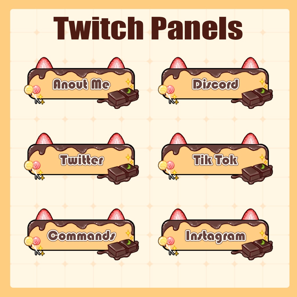【Twitch Panels】Chocolate Twitch Panels | Panels, Twitch Panels, Youtube Panels, Tiktok Panels