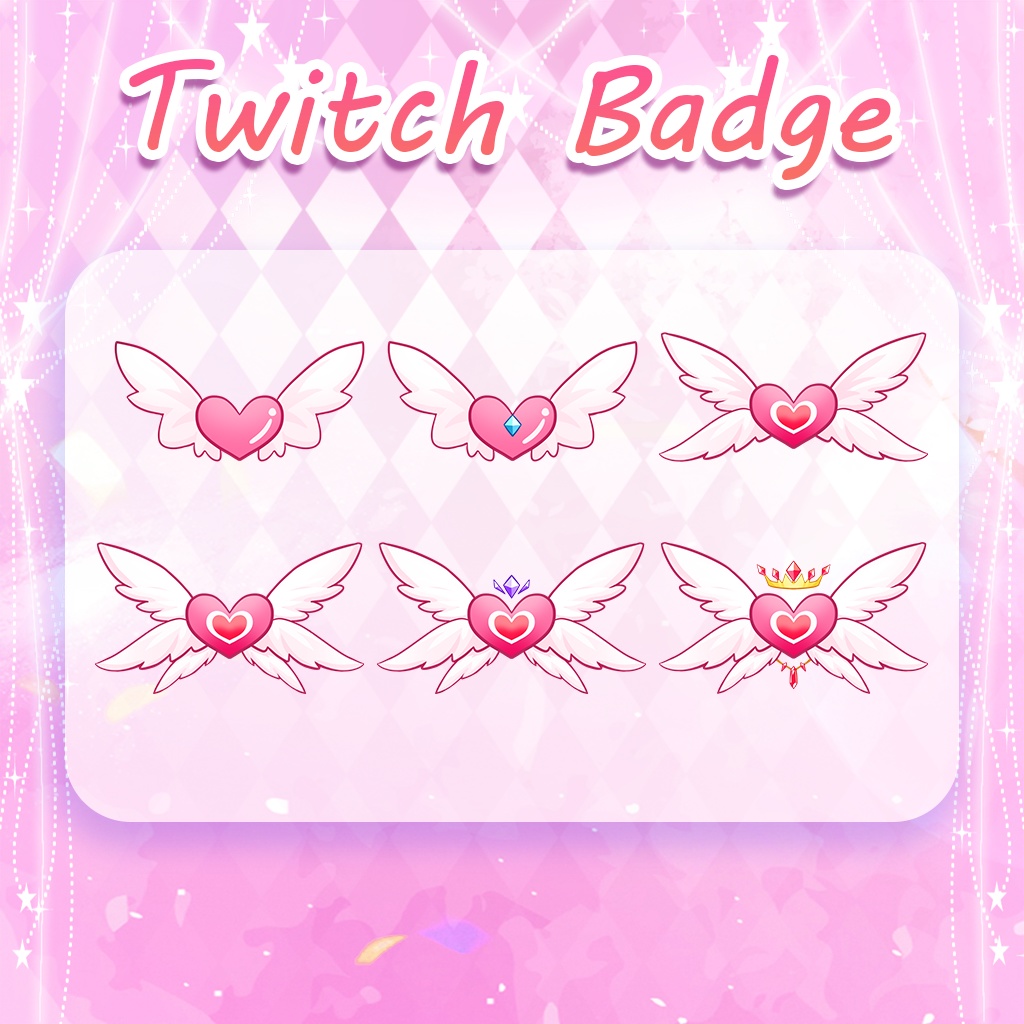 【Twitch Badges】Winged Love Heart  Badges
