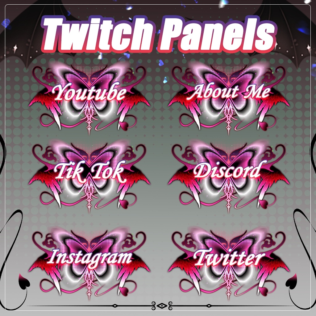 【Twitch Panels】Butterfly Twitch Panels | Panels, Twitch Panels, Youtube Panels, Tiktok Panels