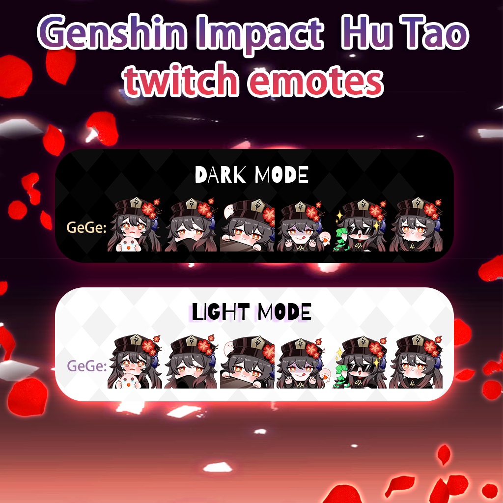 【Twitch Emote】Genshin Impact Hu Tao twitch emotes(9.9$)